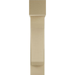 Ekena Millwork - BKTUR0756X26X38LEC05RCPR - Timberthane Faux Wood Legacy Style Bracket w/ Offset Brace, Block Ends, 7 1/2"W x 26"D x 38"H, Primed Tan