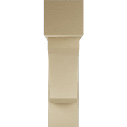 Ekena Millwork - BKTUR0756X28X28LEC05RCPR - Timberthane Faux Wood Legacy Style Bracket w/ Offset Brace, Block Ends, 7 1/2"W x 28"D x 28"H, Primed Tan