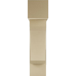 Ekena Millwork - BKTUR0756X28X32LEC05RCPR - Timberthane Faux Wood Legacy Style Bracket w/ Offset Brace, Block Ends, 7 1/2"W x 28"D x 32"H, Primed Tan
