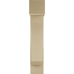 Ekena Millwork - BKTUR0756X28X40LEC05RCPR - Timberthane Faux Wood Legacy Style Bracket w/ Offset Brace, Block Ends, 7 1/2"W x 28"D x 40"H, Primed Tan