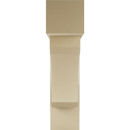 Ekena Millwork - BKTUR0756X30X30LEC05RCPR - Timberthane Faux Wood Legacy Style Bracket w/ Offset Brace, Block Ends, 7 1/2"W x 30"D x 30"H, Primed Tan
