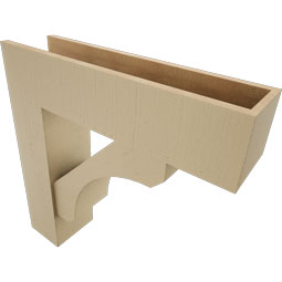 Ekena Millwork - BKTUR0756X30X30LEC05RCPR - Timberthane Faux Wood Legacy Style Bracket w/ Offset Brace, Block Ends, 7 1/2"W x 30"D x 30"H, Primed Tan