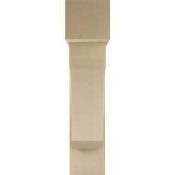 Ekena Millwork - BKTUR0756X30X34LEC05RCPR - Timberthane Faux Wood Legacy Style Bracket w/ Offset Brace, Block Ends, 7 1/2"W x 30"D x 34"H, Primed Tan