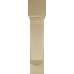Ekena Millwork - BKTUR0756X30X36LEC05RCPR - Timberthane Faux Wood Legacy Style Bracket w/ Offset Brace, Block Ends, 7 1/2"W x 30"D x 36"H, Primed Tan