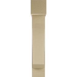 Ekena Millwork - BKTUR0756X30X42LEC05RCPR - Timberthane Faux Wood Legacy Style Bracket w/ Offset Brace, Block Ends, 7 1/2"W x 30"D x 42"H, Primed Tan