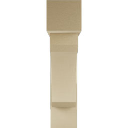 Ekena Millwork - BKTUR0756X32X32LEC05RCPR - Timberthane Faux Wood Legacy Style Bracket w/ Offset Brace, Block Ends, 7 1/2"W x 32"D x 32"H, Primed Tan