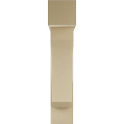 Ekena Millwork - BKTUR0756X32X38LEC05RCPR - Timberthane Faux Wood Legacy Style Bracket w/ Offset Brace, Block Ends, 7 1/2"W x 32"D x 38"H, Primed Tan