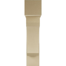 Ekena Millwork - BKTUR0756X34X34LEC05RCPR - Timberthane Faux Wood Legacy Style Bracket w/ Offset Brace, Block Ends, 7 1/2"W x 34"D x 34"H, Primed Tan