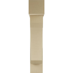 Ekena Millwork - BKTUR0756X34X40LEC05RCPR - Timberthane Faux Wood Legacy Style Bracket w/ Offset Brace, Block Ends, 7 1/2"W x 34"D x 40"H, Primed Tan