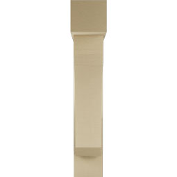 Ekena Millwork - BKTUR0756X34X42LEC05RCPR - Timberthane Faux Wood Legacy Style Bracket w/ Offset Brace, Block Ends, 7 1/2"W x 34"D x 42"H, Primed Tan