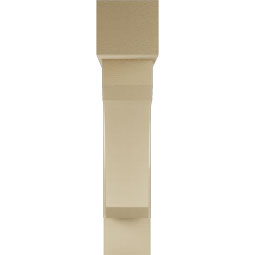Ekena Millwork - BKTUR0756X36X36LEC05RCPR - Timberthane Faux Wood Legacy Style Bracket w/ Offset Brace, Block Ends, 7 1/2"W x 36"D x 36"H, Primed Tan