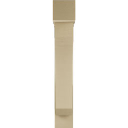 Ekena Millwork - BKTUR0756X36X48LEC05RCPR - Timberthane Faux Wood Legacy Style Bracket w/ Offset Brace, Block Ends, 7 1/2"W x 36"D x 48"H, Primed Tan