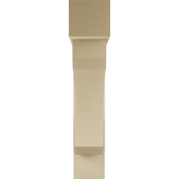 Ekena Millwork - BKTUR0756X38X38LEC05RCPR - Timberthane Faux Wood Legacy Style Bracket w/ Offset Brace, Block Ends, 7 1/2"W x 38"D x 38"H, Primed Tan