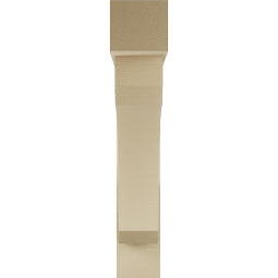 Ekena Millwork - BKTUR0756X42X42LEC05RCPR - Timberthane Faux Wood Legacy Style Bracket w/ Offset Brace, Block Ends, 7 1/2"W x 42"D x 42"H, Primed Tan