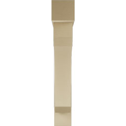 Ekena Millwork - BKTUR0756X48X48LEC05RCPR - Timberthane Faux Wood Legacy Style Bracket w/ Offset Brace, Block Ends, 7 1/2"W x 48"D x 48"H, Primed Tan