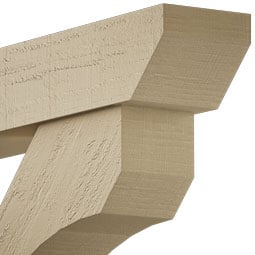 Ekena Millwork - BKTUROLEC22 - Timberthane Rough Cedar Faux Wood Legacy Slat Bracket w/ Offset Brace