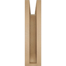 Ekena Millwork - BKTUR0352X14X14LEC06RCPR - Timberthane Faux Wood Legacy Style Bracket w/ Offset Brace, Slat Ends, 3 1/2"W x 14"D x 14"H, Primed Tan