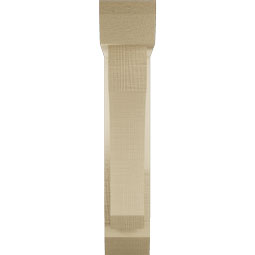 Ekena Millwork - BKTUR0352X14X18LEC06RCPR - Timberthane Faux Wood Legacy Style Bracket w/ Offset Brace, Slat Ends, 3 1/2"W x 14"D x 18"H, Primed Tan