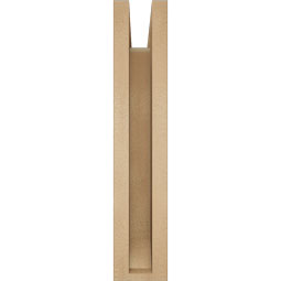 Ekena Millwork - BKTUR0352X14X18LEC06RCPR - Timberthane Faux Wood Legacy Style Bracket w/ Offset Brace, Slat Ends, 3 1/2"W x 14"D x 18"H, Primed Tan