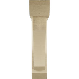 Ekena Millwork - BKTUR0352X16X16LEC06RCPR - Timberthane Faux Wood Legacy Style Bracket w/ Offset Brace, Slat Ends, 3 1/2"W x 16"D x 16"H, Primed Tan