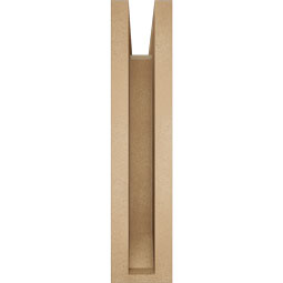 Ekena Millwork - BKTUR0352X16X16LEC06RCPR - Timberthane Faux Wood Legacy Style Bracket w/ Offset Brace, Slat Ends, 3 1/2"W x 16"D x 16"H, Primed Tan