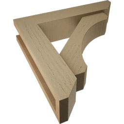 Ekena Millwork - BKTUROLEC22 - Timberthane Rough Cedar Faux Wood Legacy Slat Bracket w/ Offset Brace