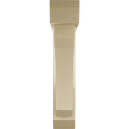 Ekena Millwork - BKTUR0352X18X18LEC06RCPR - Timberthane Faux Wood Legacy Style Bracket w/ Offset Brace, Slat Ends, 3 1/2"W x 18"D x 18"H, Primed Tan