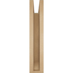 Ekena Millwork - BKTUR0352X18X18LEC06RCPR - Timberthane Faux Wood Legacy Style Bracket w/ Offset Brace, Slat Ends, 3 1/2"W x 18"D x 18"H, Primed Tan
