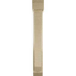 Ekena Millwork - BKTUR0352X18X26LEC06RCPR - Timberthane Faux Wood Legacy Style Bracket w/ Offset Brace, Slat Ends, 3 1/2"W x 18"D x 26"H, Primed Tan