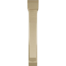 Ekena Millwork - BKTUR0352X20X24LEC06RCPR - Timberthane Faux Wood Legacy Style Bracket w/ Offset Brace, Slat Ends, 3 1/2"W x 20"D x 24"H, Primed Tan