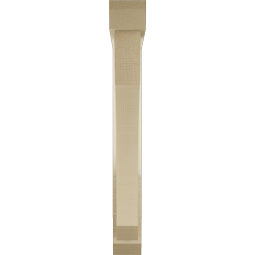 Ekena Millwork - BKTUR0352X24X28LEC06RCPR - Timberthane Faux Wood Legacy Style Bracket w/ Offset Brace, Slat Ends, 3 1/2"W x 24"D x 28"H, Primed Tan