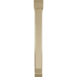 Ekena Millwork - BKTUR0352X24X32LEC06RCPR - Timberthane Faux Wood Legacy Style Bracket w/ Offset Brace, Slat Ends, 3 1/2"W x 24"D x 32"H, Primed Tan