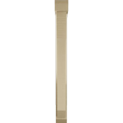 Ekena Millwork - BKTUR0352X24X36LEC06RCPR - Timberthane Faux Wood Legacy Style Bracket w/ Offset Brace, Slat Ends, 3 1/2"W x 24"D x 36"H, Primed Tan