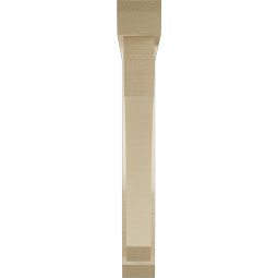Ekena Millwork - BKTUR0352X26X26LEC06RCPR - Timberthane Faux Wood Legacy Style Bracket w/ Offset Brace, Slat Ends, 3 1/2"W x 26"D x 26"H, Primed Tan