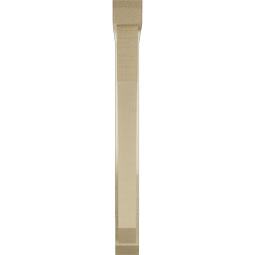 Ekena Millwork - BKTUR0352X26X34LEC06RCPR - Timberthane Faux Wood Legacy Style Bracket w/ Offset Brace, Slat Ends, 3 1/2"W x 26"D x 34"H, Primed Tan