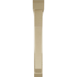 Ekena Millwork - BKTUR0352X28X28LEC06RCPR - Timberthane Faux Wood Legacy Style Bracket w/ Offset Brace, Slat Ends, 3 1/2"W x 28"D x 28"H, Primed Tan