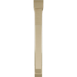 Ekena Millwork - BKTUR0352X28X32LEC06RCPR - Timberthane Faux Wood Legacy Style Bracket w/ Offset Brace, Slat Ends, 3 1/2"W x 28"D x 32"H, Primed Tan