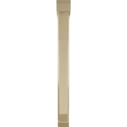 Ekena Millwork - BKTUR0352X28X36LEC06RCPR - Timberthane Faux Wood Legacy Style Bracket w/ Offset Brace, Slat Ends, 3 1/2"W x 28"D x 36"H, Primed Tan