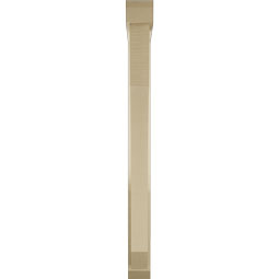 Ekena Millwork - BKTUR0352X28X40LEC06RCPR - Timberthane Faux Wood Legacy Style Bracket w/ Offset Brace, Slat Ends, 3 1/2"W x 28"D x 40"H, Primed Tan