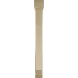 Ekena Millwork - BKTUR0352X30X34LEC06RCPR - Timberthane Faux Wood Legacy Style Bracket w/ Offset Brace, Slat Ends, 3 1/2"W x 30"D x 34"H, Primed Tan
