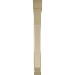 Ekena Millwork - BKTUR0352X32X32LEC06RCPR - Timberthane Faux Wood Legacy Style Bracket w/ Offset Brace, Slat Ends, 3 1/2"W x 32"D x 32"H, Primed Tan