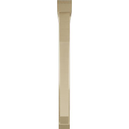 Ekena Millwork - BKTUR0352X32X36LEC06RCPR - Timberthane Faux Wood Legacy Style Bracket w/ Offset Brace, Slat Ends, 3 1/2"W x 32"D x 36"H, Primed Tan