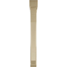 Ekena Millwork - BKTUR0352X34X34LEC06RCPR - Timberthane Faux Wood Legacy Style Bracket w/ Offset Brace, Slat Ends, 3 1/2"W x 34"D x 34"H, Primed Tan