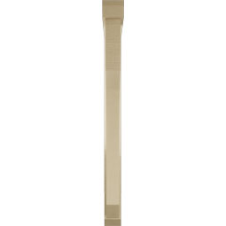 Ekena Millwork - BKTUR0352X34X42LEC06RCPR - Timberthane Faux Wood Legacy Style Bracket w/ Offset Brace, Slat Ends, 3 1/2"W x 34"D x 42"H, Primed Tan