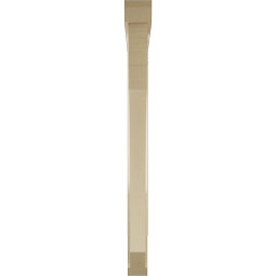 Ekena Millwork - BKTUR0352X42X42LEC06RCPR - Timberthane Faux Wood Legacy Style Bracket w/ Offset Brace, Slat Ends, 3 1/2"W x 42"D x 42"H, Primed Tan