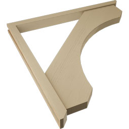 Ekena Millwork - BKTUR0352X46X46LEC06RCPR - Timberthane Faux Wood Legacy Style Bracket w/ Offset Brace, Slat Ends, 3 1/2"W x 46"D x 46"H, Primed Tan