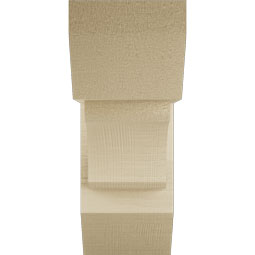 Ekena Millwork - BKTUR0554X14X14LEC06RCPR - Timberthane Faux Wood Legacy Style Bracket w/ Offset Brace, Slat Ends, 5 1/2"W x 14"D x 14"H, Primed Tan