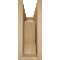 Ekena Millwork - BKTUR0554X14X14LEC06RCPR - Timberthane Faux Wood Legacy Style Bracket w/ Offset Brace, Slat Ends, 5 1/2"W x 14"D x 14"H, Primed Tan