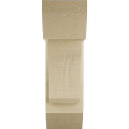 Ekena Millwork - BKTUR0554X14X18LEC06RCPR - Timberthane Faux Wood Legacy Style Bracket w/ Offset Brace, Slat Ends, 5 1/2"W x 14"D x 18"H, Primed Tan