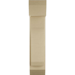 Ekena Millwork - BKTUR0554X14X26LEC06RCPR - Timberthane Faux Wood Legacy Style Bracket w/ Offset Brace, Slat Ends, 5 1/2"W x 14"D x 26"H, Primed Tan